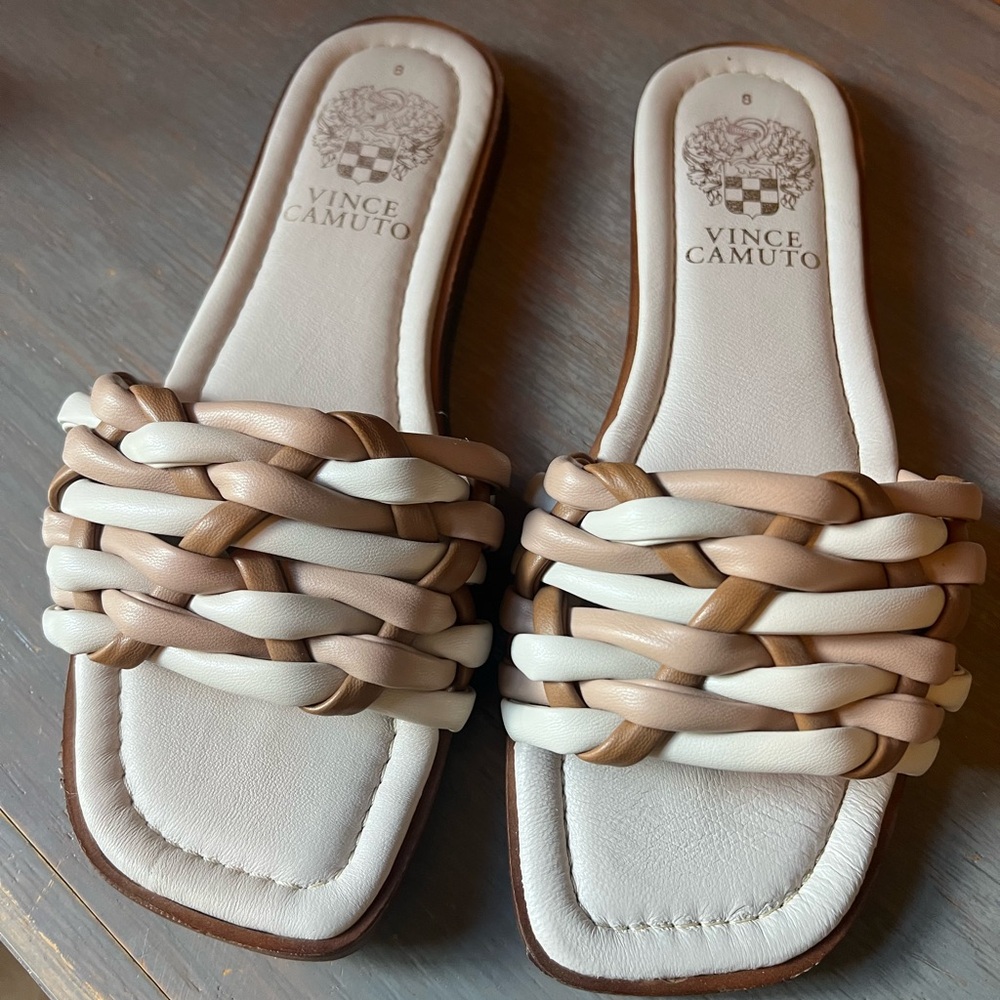 Vince Camuto Neutral Braided Sandal Slides